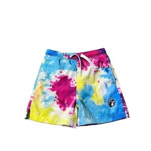 Buc-ees All Over Tie-DIY  Youth 5T MultiColor Swim Trunks Board Shorts